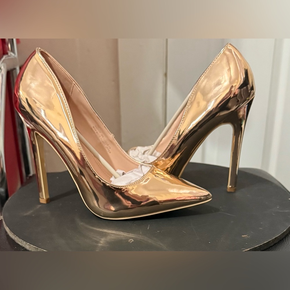 Cape Robbin Gold Metallic Heels